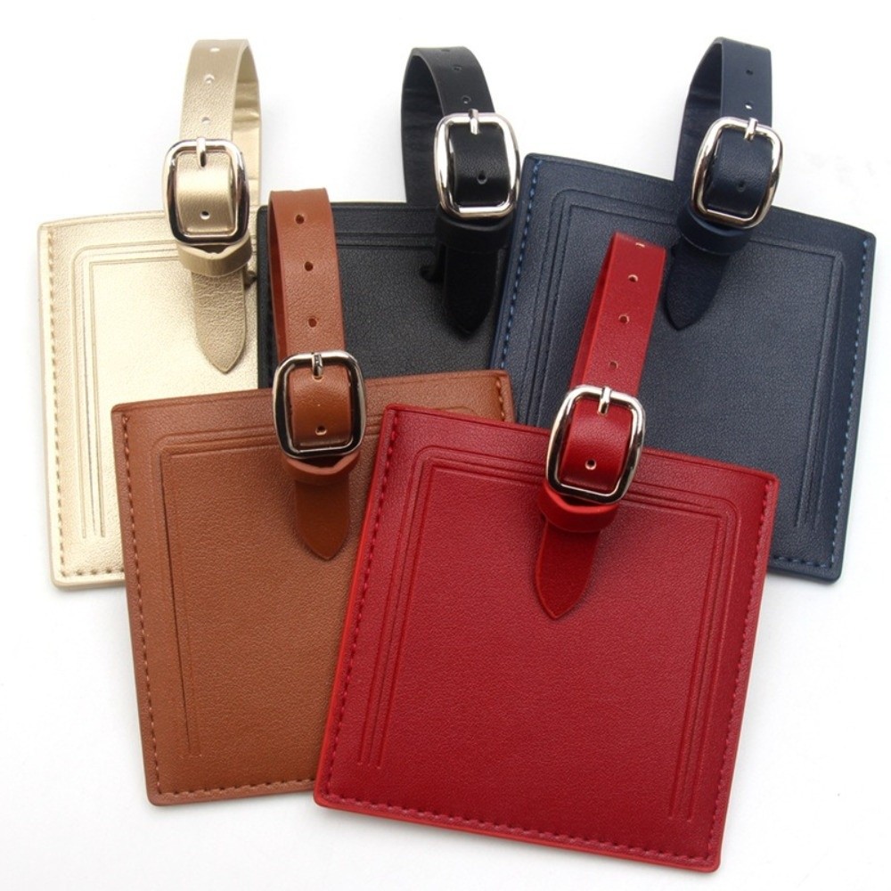 Luggage Tag Leather - Square Leather Luggage Labels with Signature