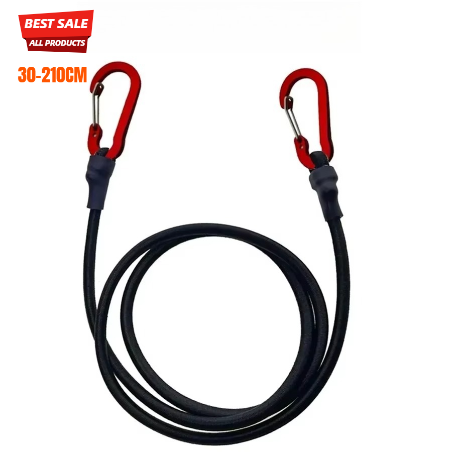 Travel Accessories Luggage Straps - 8mm Bungee Cords with Red Hooks,