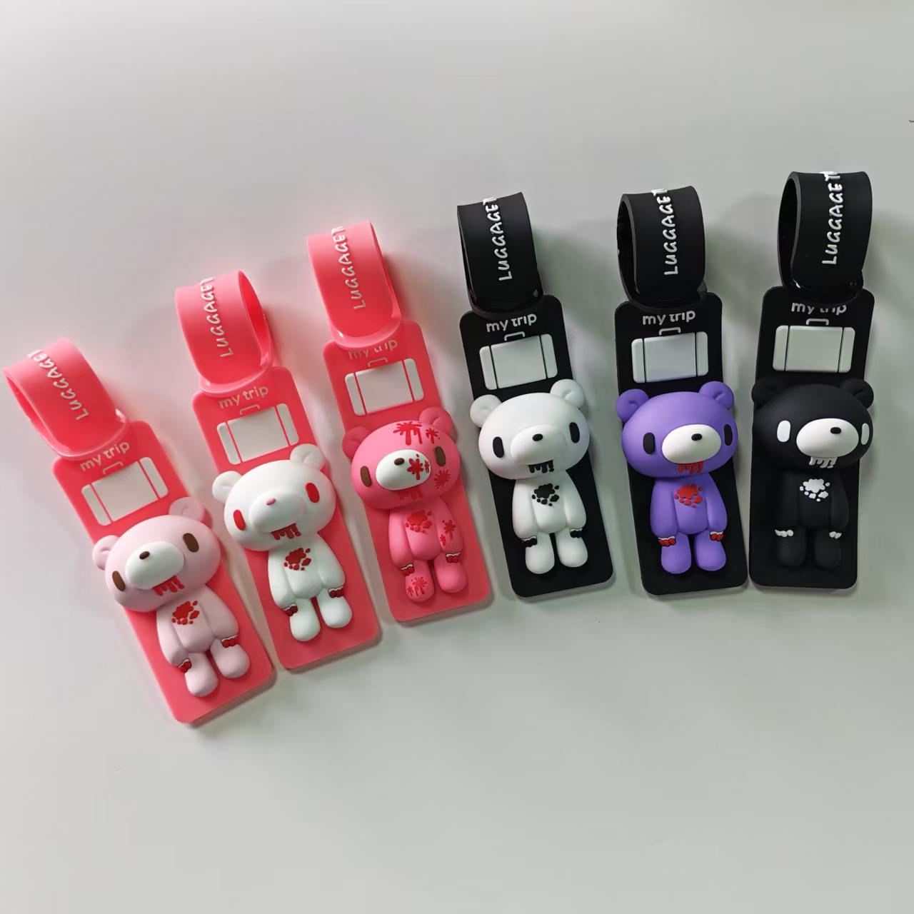 Travel Accessories List - Cute Cartoon Bear Silicone Luggage Tag,