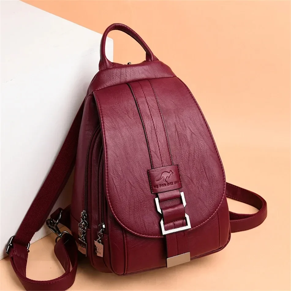 Travel Accessories Leather - Multifunctional Women Leather Backpacks Vintage Backpack