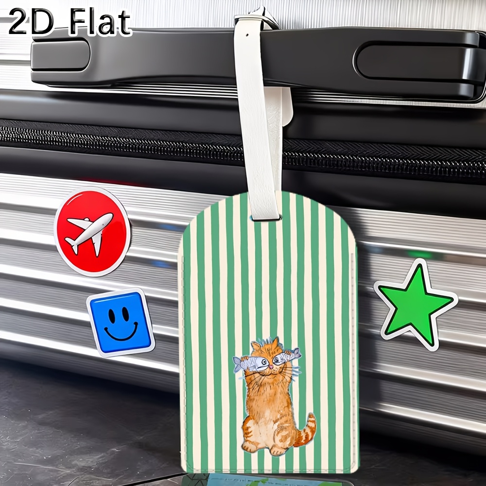 Cute Cat and Green Stripes Lug - Travel Accessories Luggage Straps review and price