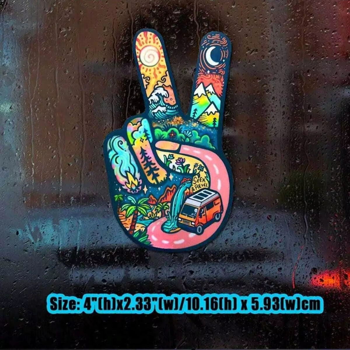 Peace Sign Hand Sticker, Seek  - Travel Van Accessories review and price