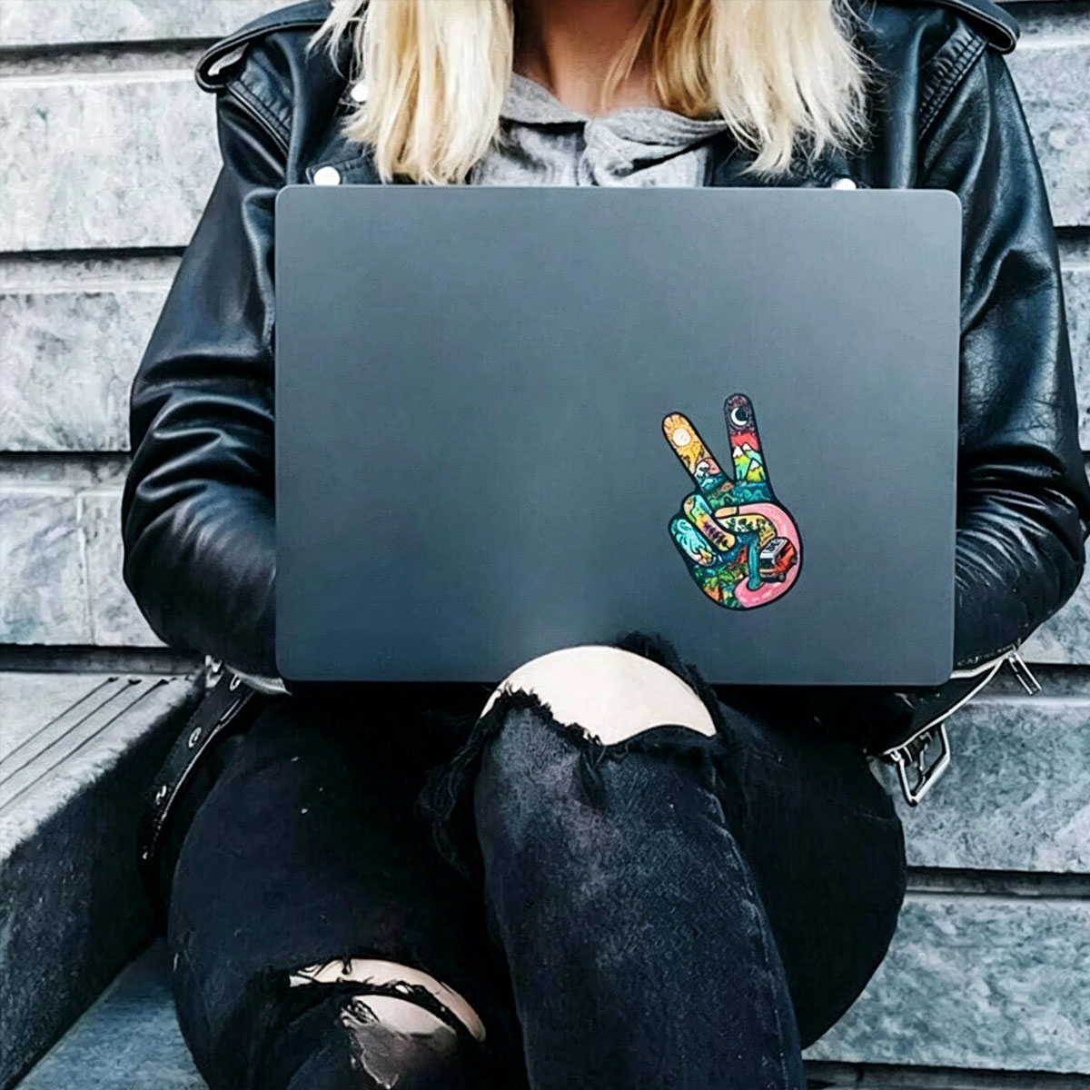 Peace Sign Hand Sticker, Seek  - Travel Van Accessories review and price