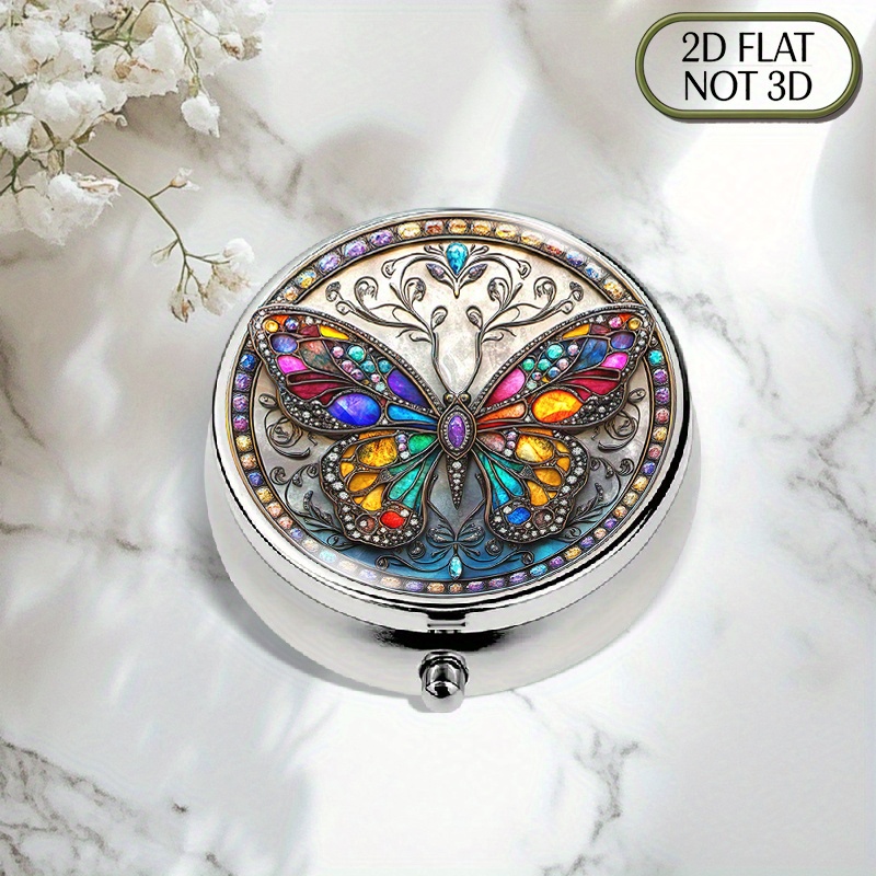 1pc flat portable round metal  - Travel Accessories As Gifts review and price