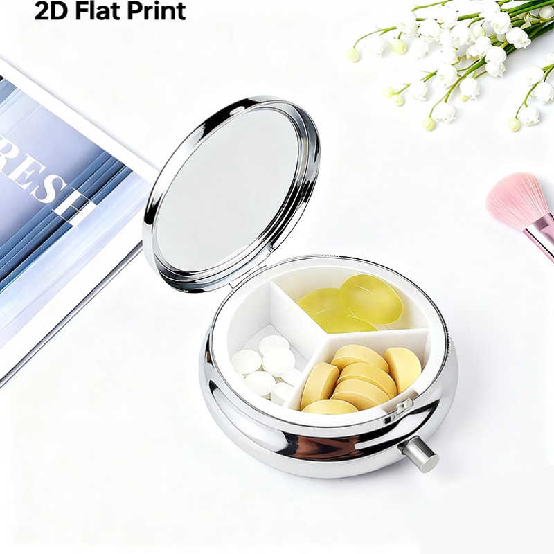 1pc flat portable round metal  - Travel Accessories As Gifts review and price