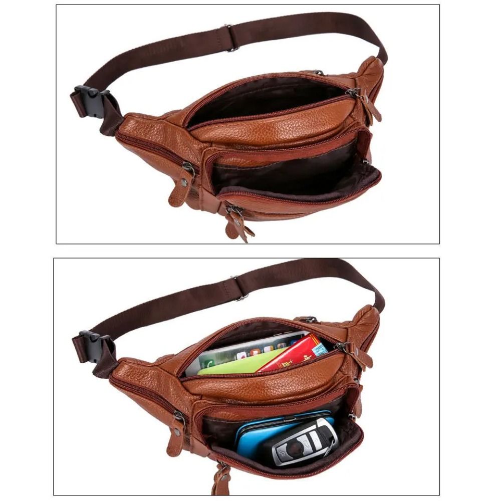 Zipper PU Leather Men's Waist  - Travel Accessories Leather review and price