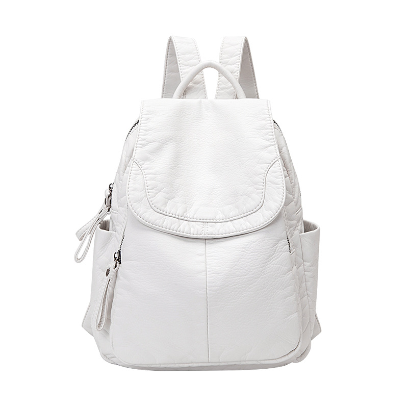 Women's Backpack White Washed  - Travel Accessories Leather review and price